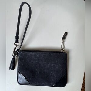 Coach Logo Black Wristlet
